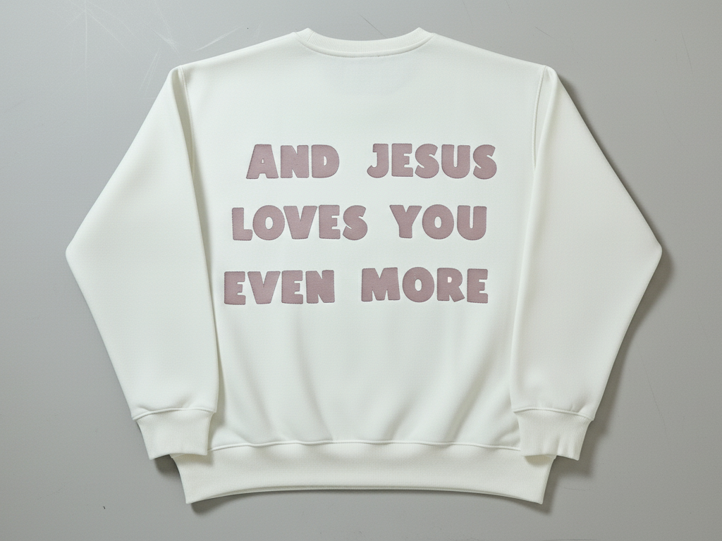 I Love You This Much Hoodie and Jesus Loves You More – Christian, Unisex Fit, Cozy Fleece Oversized Fit White Sweatshirt | Free Shipping