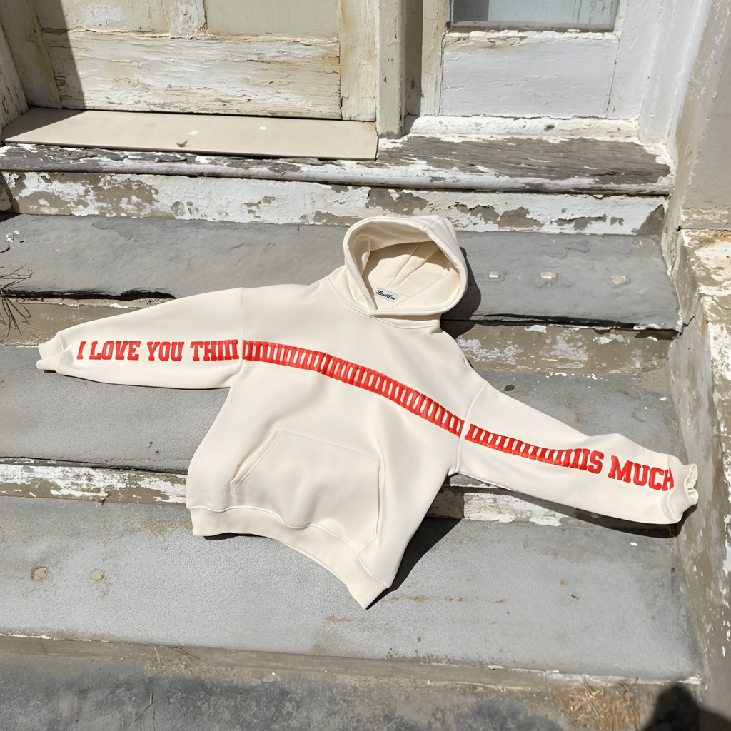 I Love You This Much Hoodie – Unisex Fit, Cozy Fleece Regular Fit White Hoodie | Free Shipping